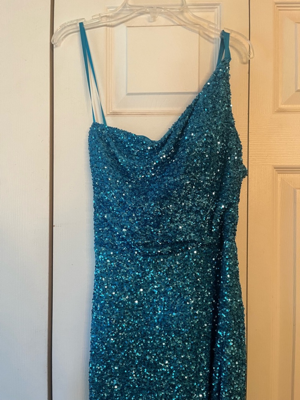 B. Smart Teal Sequin Prom Dress